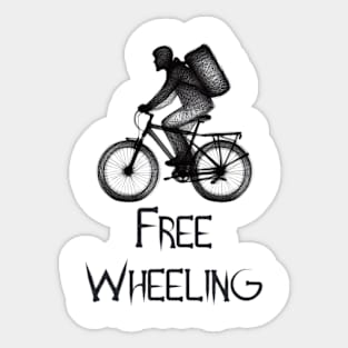 Free wheeling cyclist Sticker